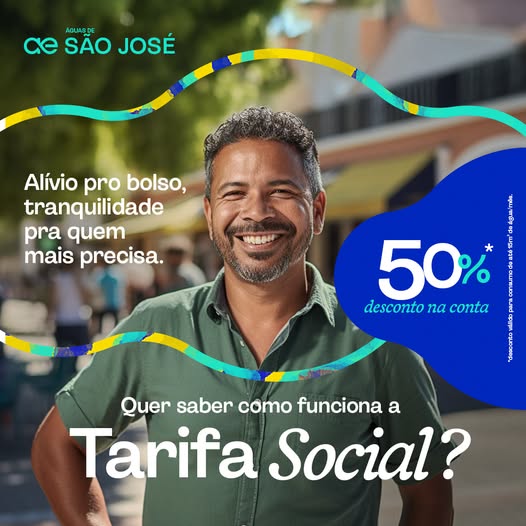 Tarifa social concede desconto na conta de água para famílias de baixa renda em São José do Rio Claro