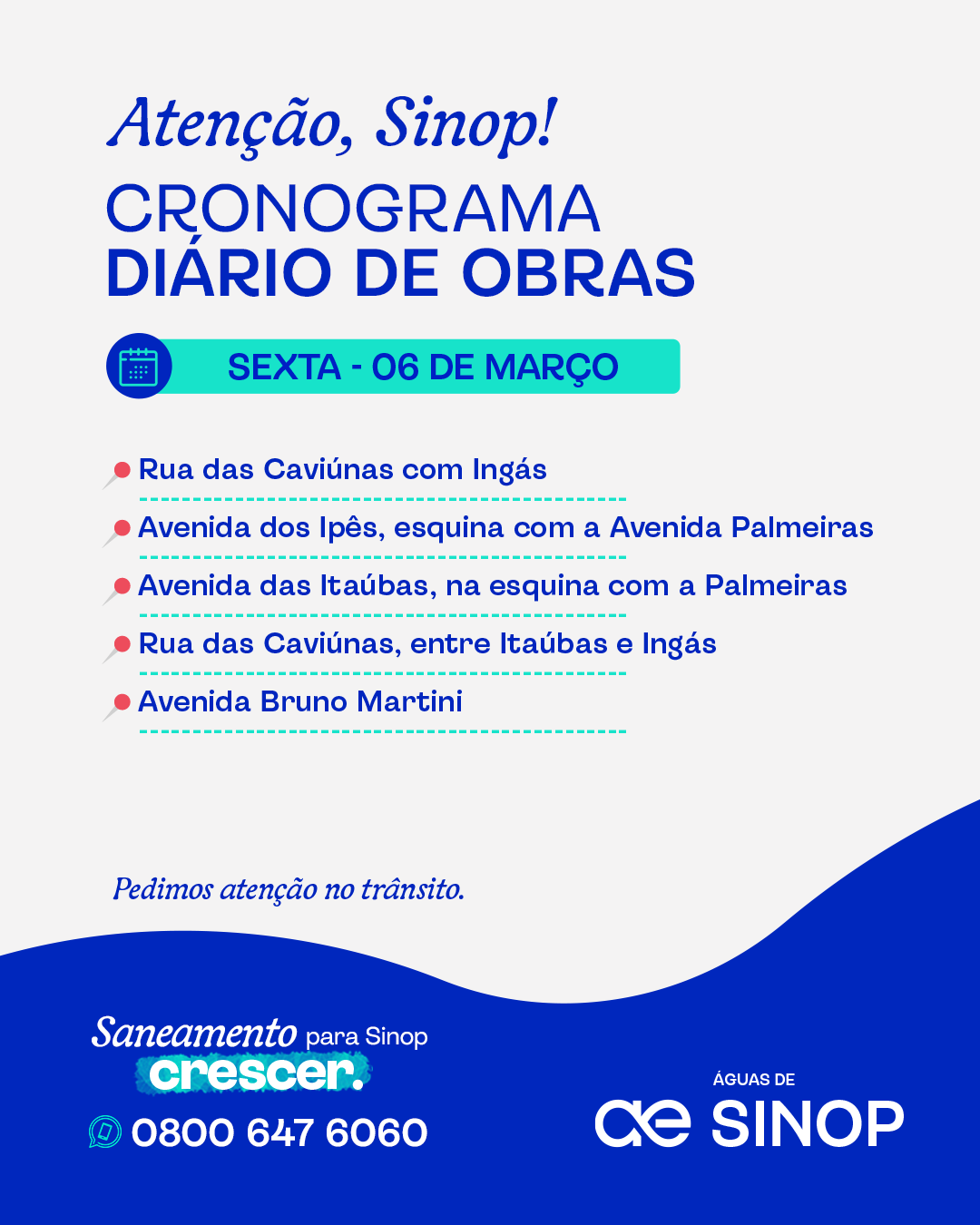 Obras de Saneamento em andamento 06/03