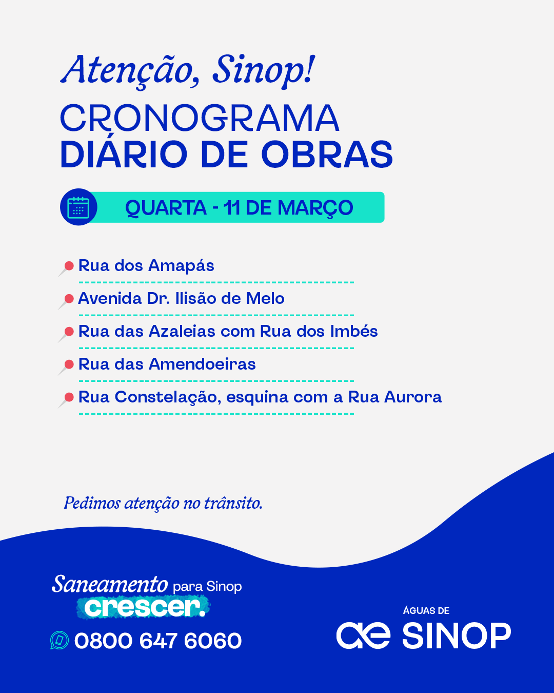 Obras de Saneamento em andamento 11/03