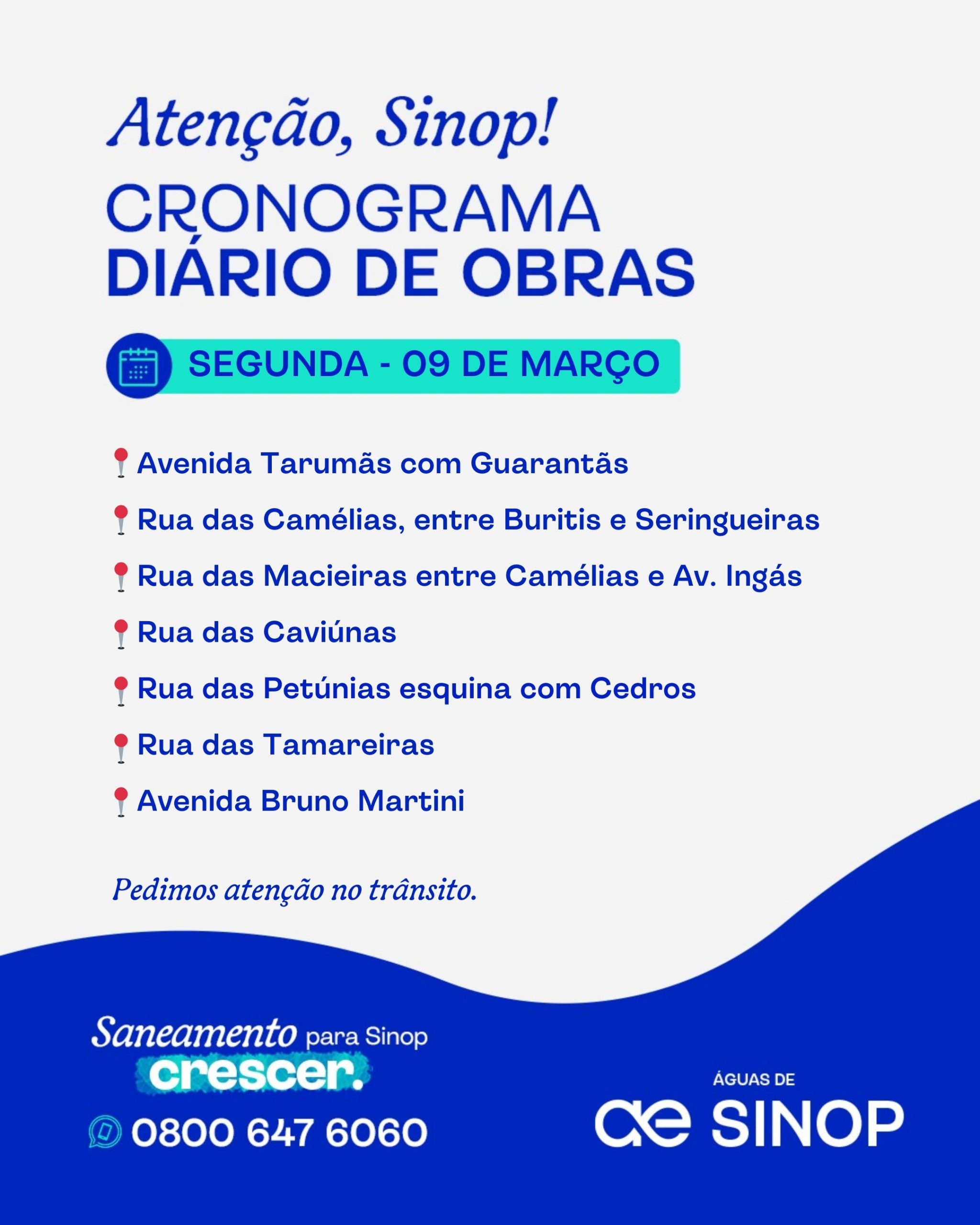 Obras de saneamento em andamento 09/03