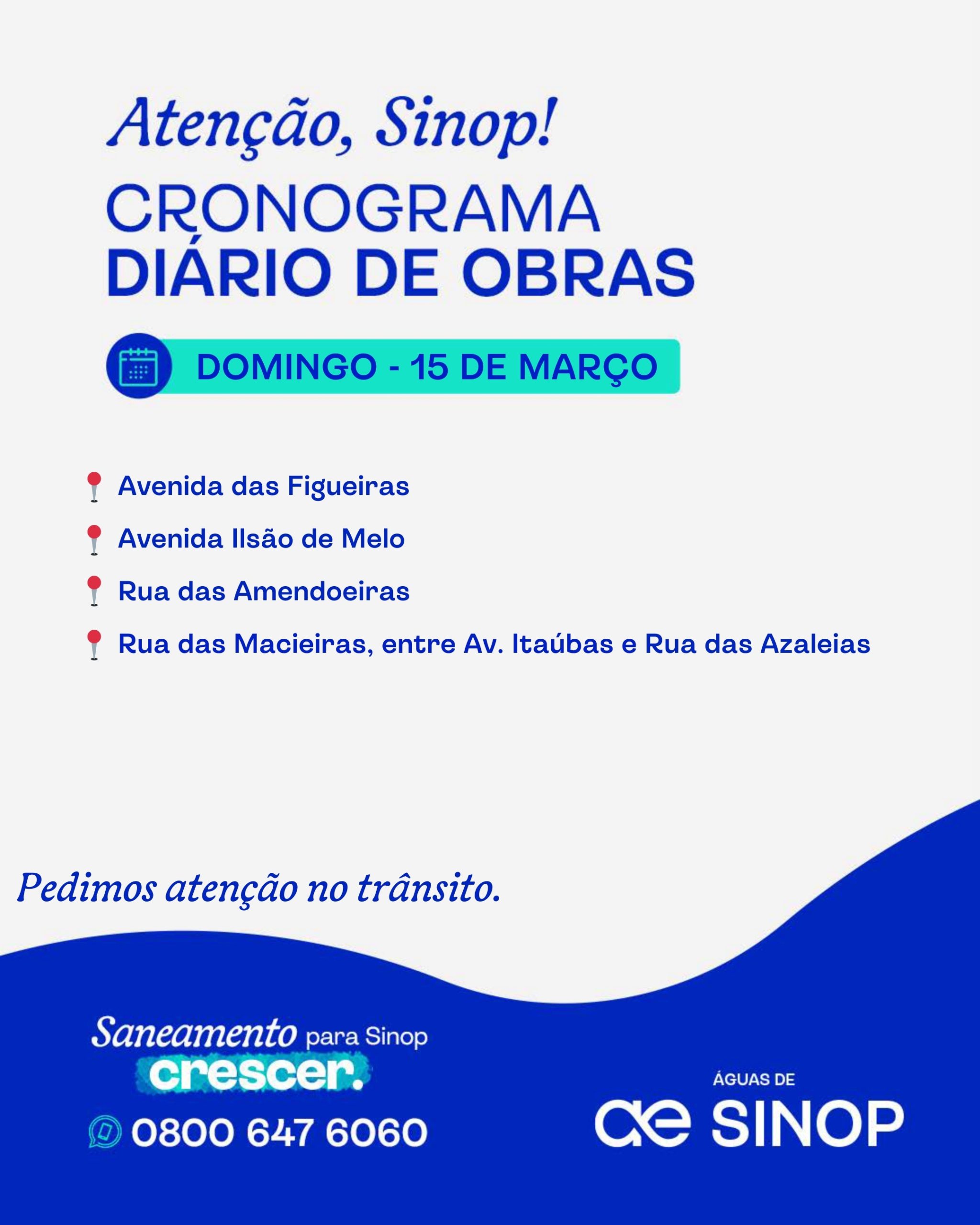 Obras de Saneamento em Andamento 15/03
