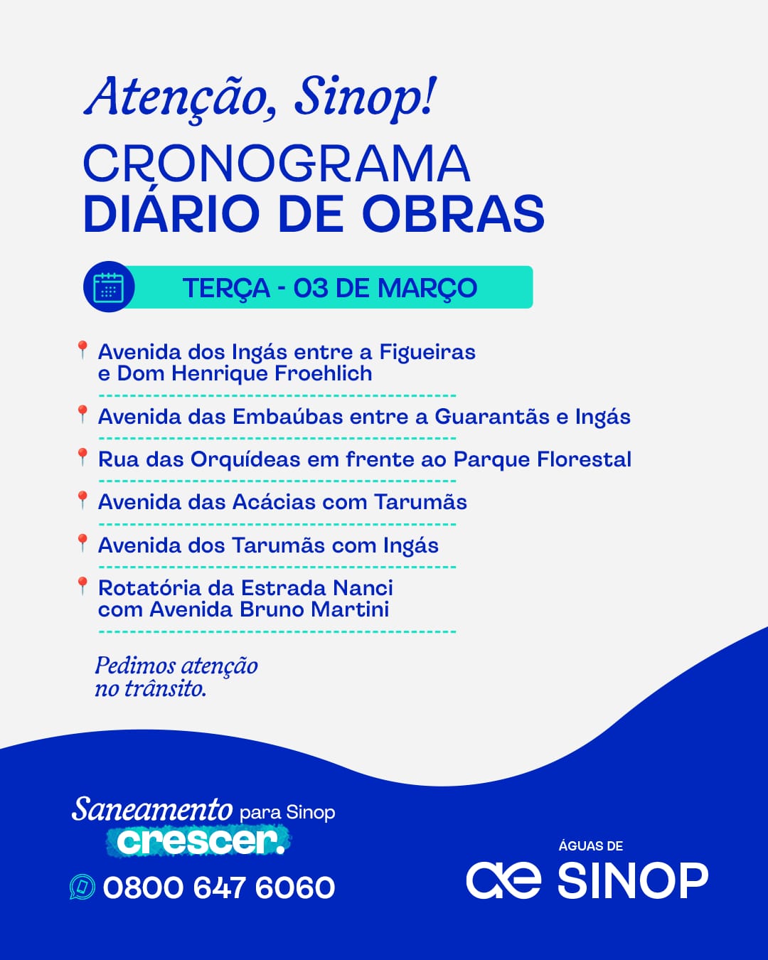 Obras de Saneamento em andamento 03/03