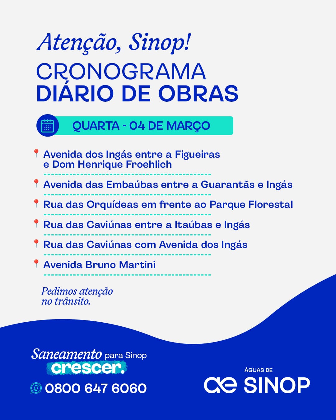 Obras de Saneamento em andamento 04/03