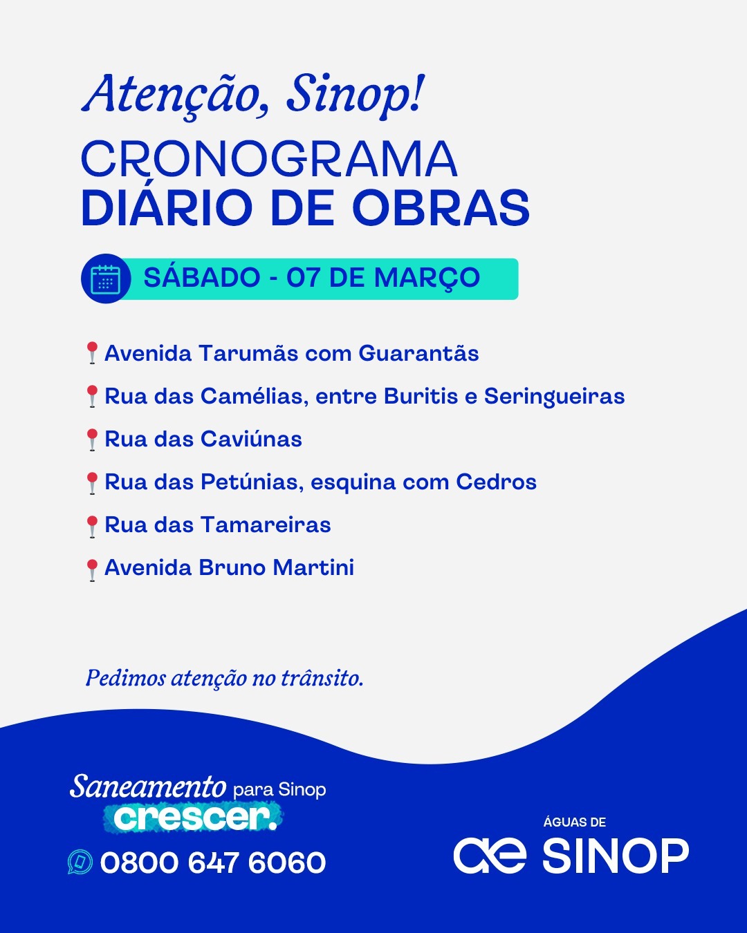 Obras de saneamento em andamento 07/03