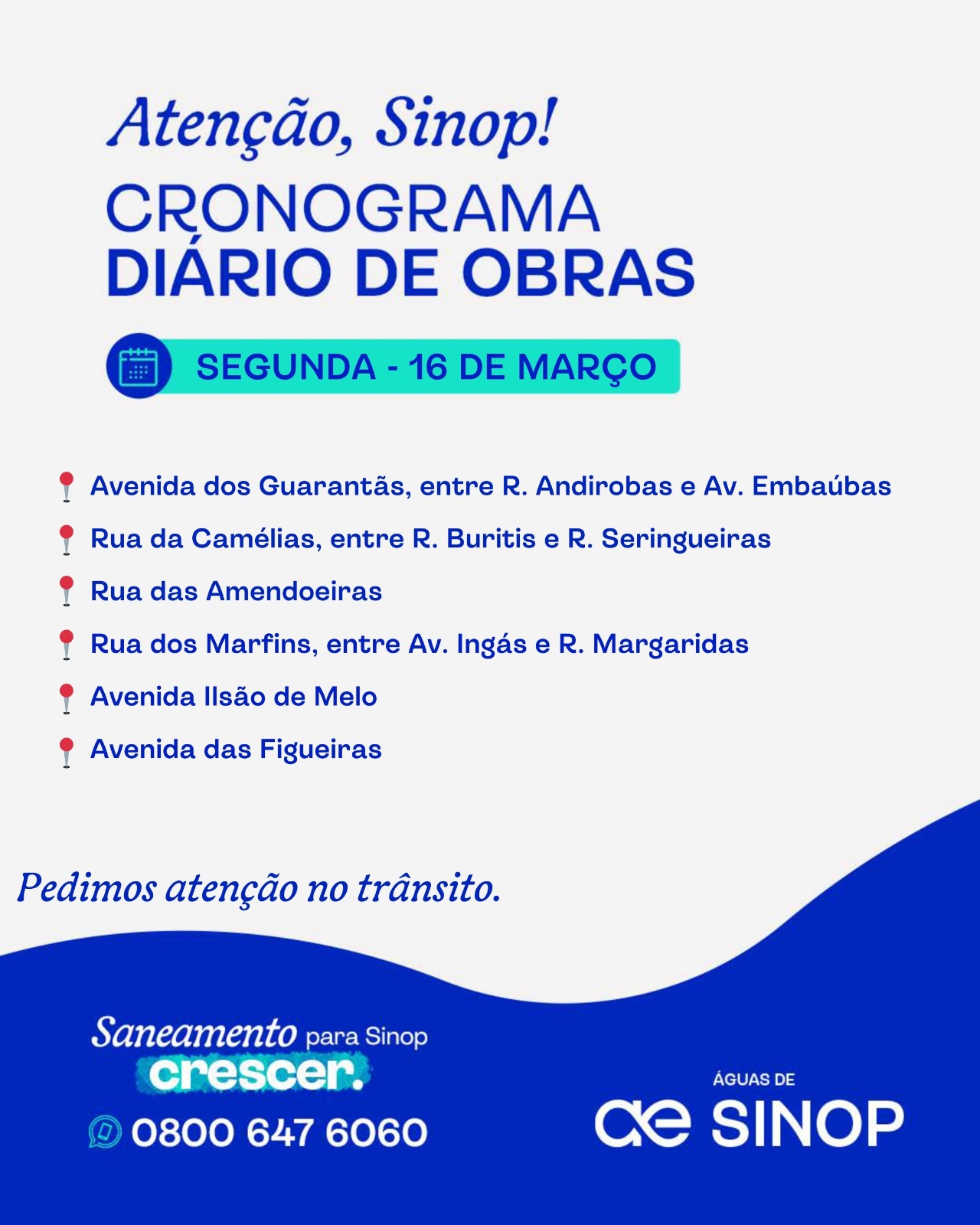 Obras de Saneamento em Andamento 16/03