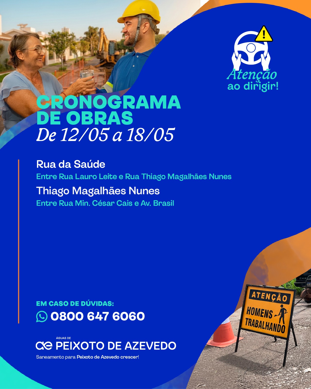 🚧 Cronograma de obras em Peixoto de Azevedo