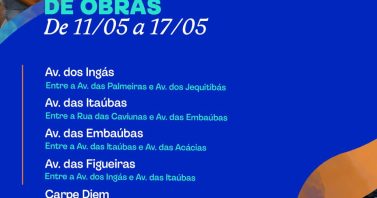 Cronograma de obras da semana em Sinop