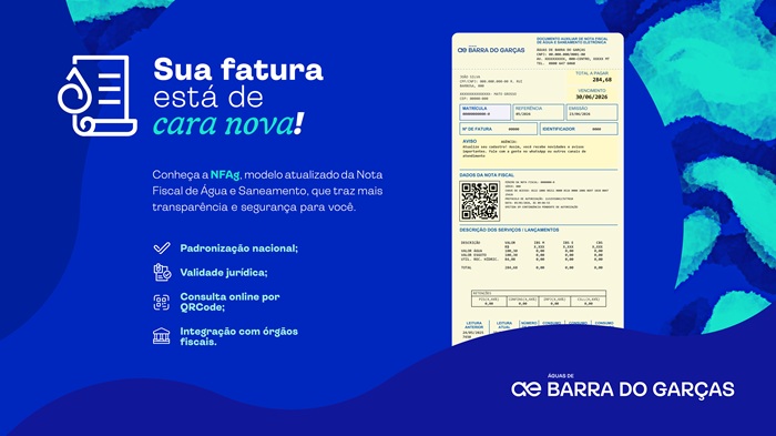 Conta da Águas de Barra do Garças está de cara nova com mais transparência e acesso à informação